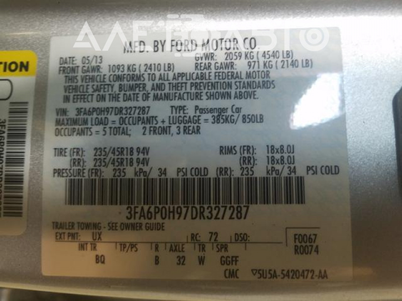 2013 FORD FUSION SE