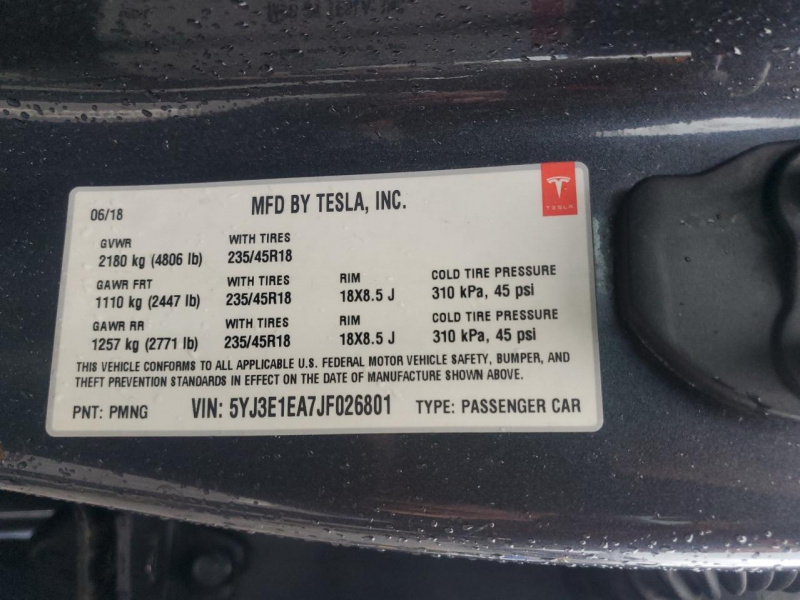 Tesla Model 3 2018 Gray