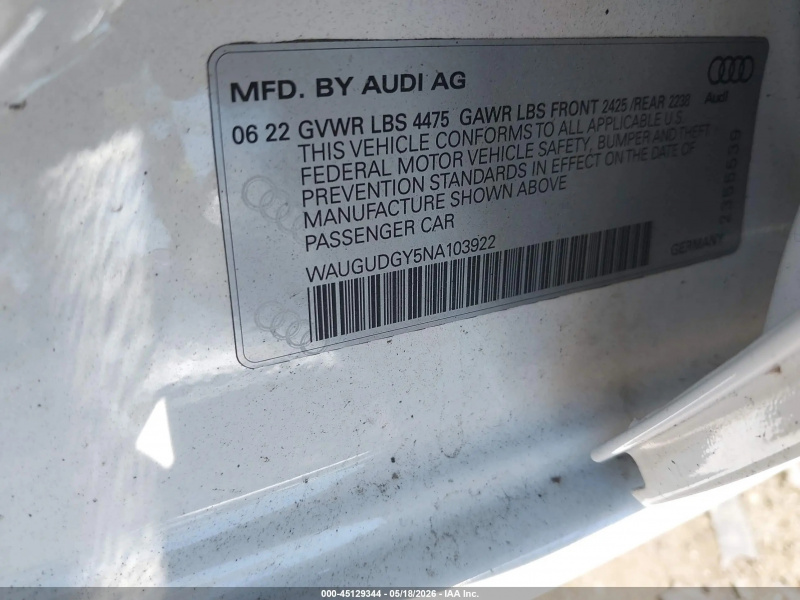 Audi A3 Premium 40 Tfsi Quattro S Tronic 2022 White 2.0L