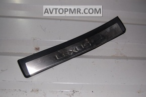 Capacul pragului exterior din spate stânga pentru Lexus ES350 07-12, negru cu inserție cromată