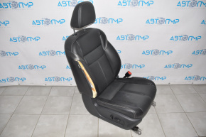 Scaun de pasager Nissan Murano z52 15-17 fără airbag, electric, piele neagră, deteriorat.