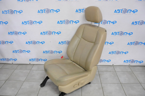 Водительское сидение Nissan Pathfinder 13-20 без airbag, электро, кожа беж, потерта кожа