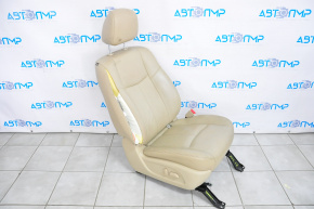 Scaun pasager Nissan Pathfinder 13-20 fără airbag, electric, piele bej, uzat