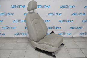 Scaun de pasager Audi A4 B8 08-16 fără airbag, electric, piele gri deschis.