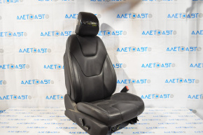 Scaun de pasager Ford Fusion mk5 13-16 fără airbag, titan, piele neagră.