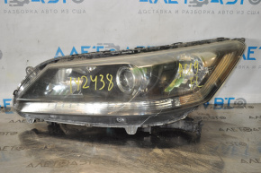 Far stânga față goală Honda Accord 13-15 halogen, lentilă neoriginală, fără capac, sticlă de schimb.