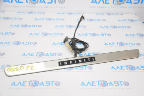 Capacul pragului din față dreapta exterior Infiniti JX35 QX60 13- crom cu iluminare