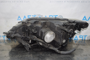 Far dreapta față Nissan Rogue 14-16, gol, halogen, suport de prindere rupt, necesită polizare