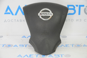 Подушка безопасности airbag в руль водительская Nissan Versa 12-19 usa черн, потерта