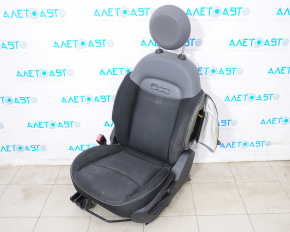 Scaun șofer Fiat 500X 16-18 fără airbag, manual, material textil negru-cenușiu, uzat