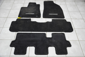 Set de covorașe pentru interiorul mașinii Toyota Highlander 14-19, material textil negru.