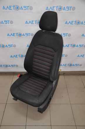 Водительское сидение Ford Fusion mk5 13-16 без airbag, электр, тряпка черн красн строч