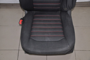 Scaun șofer Ford Fusion mk5 13-16 fără airbag, electric, material textil negru cu cusături roșii