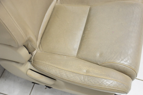 Scaun pasager Toyota Sequoia 08-16 fără airbag, material textil, piele bej, fără încălzire, uzat.