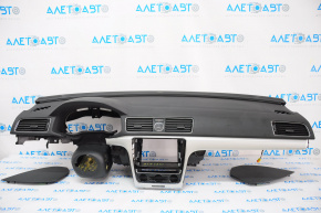 Torpedo panoul frontal fără AIRBAG VW Passat b8 16-19 USA negru