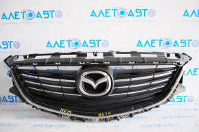 Решетка радиатора grill Mazda 6 13-17 в сборе со значком, вздут хром