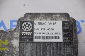 Modulul computerizat al airbag-urilor SRS pentru pernele de siguranță VW Tiguan 09-17 are 2 pini îndoiți.