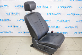 Scaun de pasager Nissan Pathfinder 13-20 cu airbag, electric, piele neagră, suport de cap cu monitor.