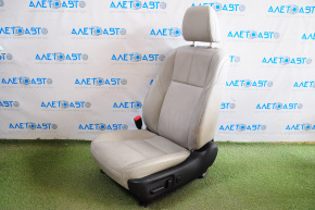 Scaun șofer Toyota Avalon 13-18 cu airbag, electric, încălzire, piele gri, crăpături.