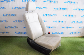 Scaun de pasager Toyota Avalon 13-18 cu airbag, electric, piele gri, crapături pe piele.