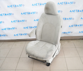 Scaunul șoferului Nissan Versa 12-19 SUA fără airbag, manual, material textil gri, pentru curățare.