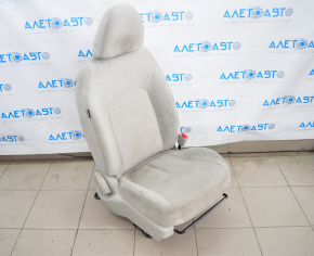 Scaun de pasager Nissan Versa 12-19 SUA fără airbag, manual, material textil gri, nevoie de curățare.