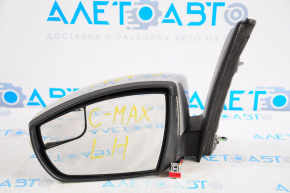 Зеркало боковое левое Ford C-max MK2 13-18 5 пинов, поворотник, серебро, побит корпус