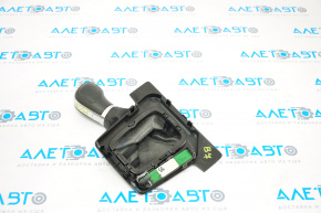 Ручка КПП с наклакдой шифтера VW Passat b7 12-15 USA кожа черная, глянцевая накладка