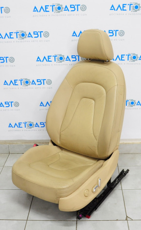 Scaun șofer Audi A4 B8 08-16 cu airbag, electric, încălzire, piele, bej.