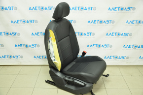 Scaun de pasager VW Tiguan 18- fără airbag, manual, piele neagră, crăpat.