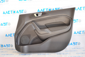 Capacul ușii cartela din față dreapta Ford Fiesta 11-19 negru plastic, zgârietură