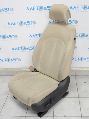 Scaun șofer Hyundai Sonata 15-17 fără airbag, electric, material textil bej, de curățat chimic.