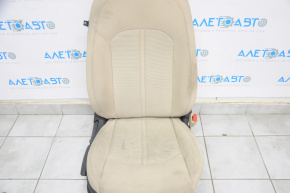 Scaun de pasager Hyundai Sonata 15-17 fără airbag, manual, material textil bej, necesită curățare chimică.