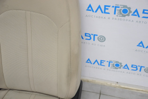 Scaun de pasager Hyundai Sonata 15-17 fără airbag, manual, material textil bej, necesită curățare chimică.