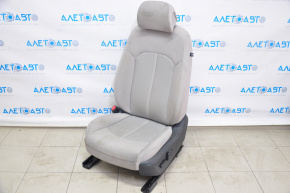 Scaunul șoferului Hyundai Sonata 15-17 fără airbag, electric, material textil gri, zgâriat, substanță chimică