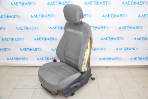 Scaunul șoferului Hyundai Santa FE Sport 13-16 pre-restilizare, fără airbag, material textil gri, piele, uzat.