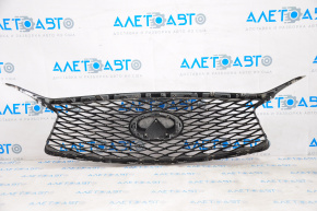 Решетка радиатора grill Infiniti QX30 17-18 с эмблемой, тычки