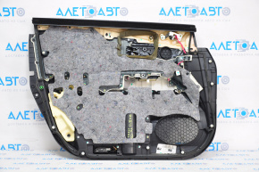 Capacul ușii, cartela din față dreapta Lexus RX350 RX450h 10-15 negru cu inserție neagră din piele, cotiera din piele de culoare argintie tip 2, zgârieturi, lovituri