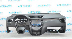 Panoul frontal al torpilei fără AIRBAG Nissan Rogue 14-20 negru, zgârieturi