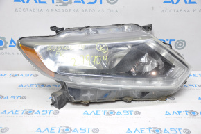 Far dreapta față Nissan Rogue 14-16, gol, cu halogen, pentru polizare, zgârietură.