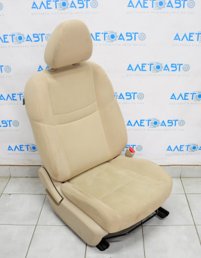 Scaun de pasager Nissan Rogue 14-20 fără airbag, manual, material textil bej