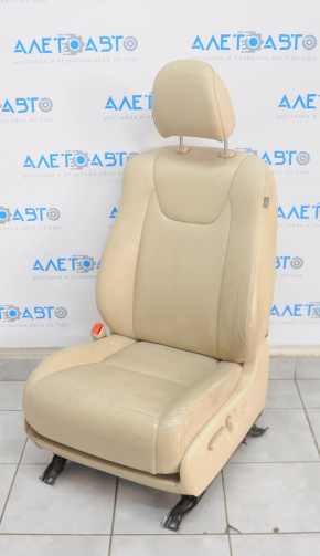 Scaun șofer Lexus RX350 RX450h 10-15 fără airbag, electric, piele bej, uzat.