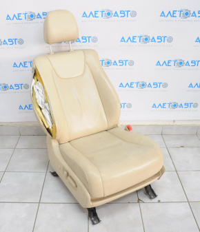 Scaun pasager Lexus RX350 RX450h 10-15 fără airbag, piele bej, crăpat