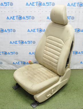 Scaun șofer Ford Fusion mk5 13-16 fără airbag, electric, material textil bej, necesită curățare chimică