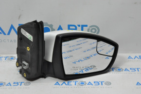 Oglindă laterală dreapta Ford Escape MK3 13-16 pre-restilizare, 3 pini, albă, cu fisură.