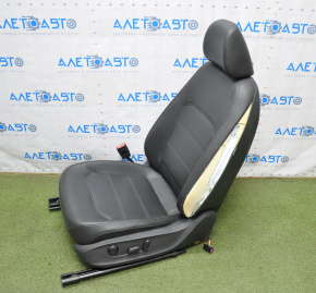 Scaun șofer VW Passat b7 12-15 SUA fără airbag, electric, piele neagră, uzată.