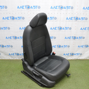 Пассажирское сидение VW Passat b7 12-15 USA с airbag, механич, кожа черн, протерта кожа