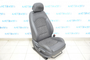 Scaun de pasager Hyundai Sonata 15-17 cu airbag, manual, piele neagră.