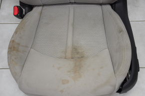 Scaun șofer Hyundai Sonata 15-17 fără airbag, electric, material textil gri, zgâriat, substanțe chimice.