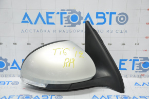Зеркало боковое правое в сборе VW Tiguan 09-18 6 пинов, поворотник, подогрев, серебро